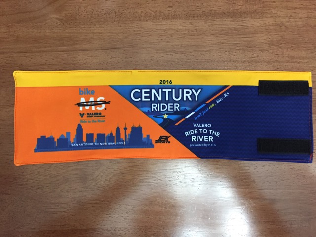 My well-earned Century Rider armband.