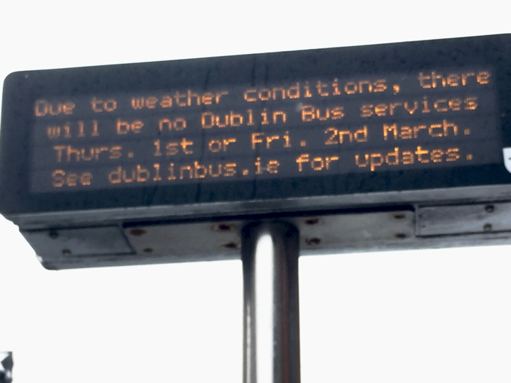 bus sign shut down