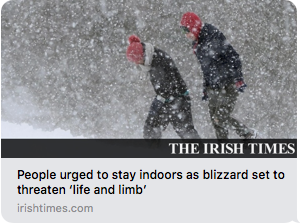 Ireland newspaper headline