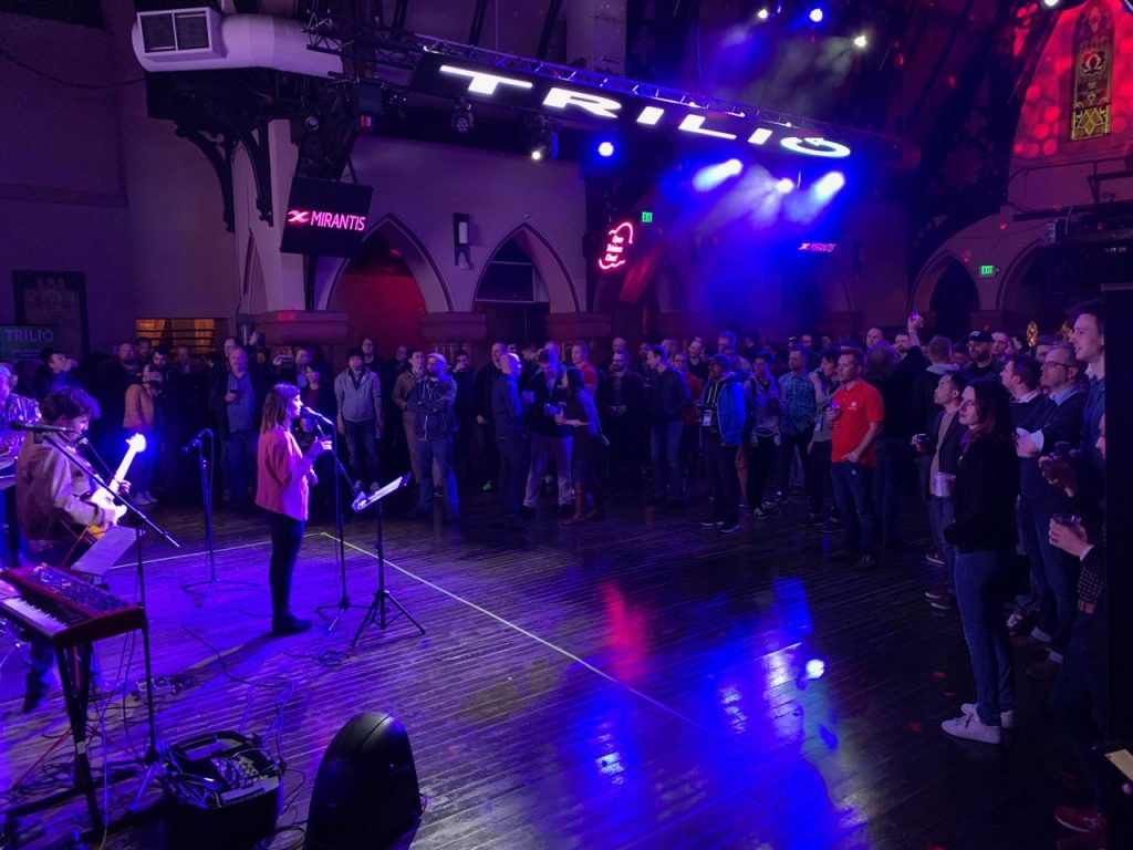 The band playing for the Open Infrastructure Party
