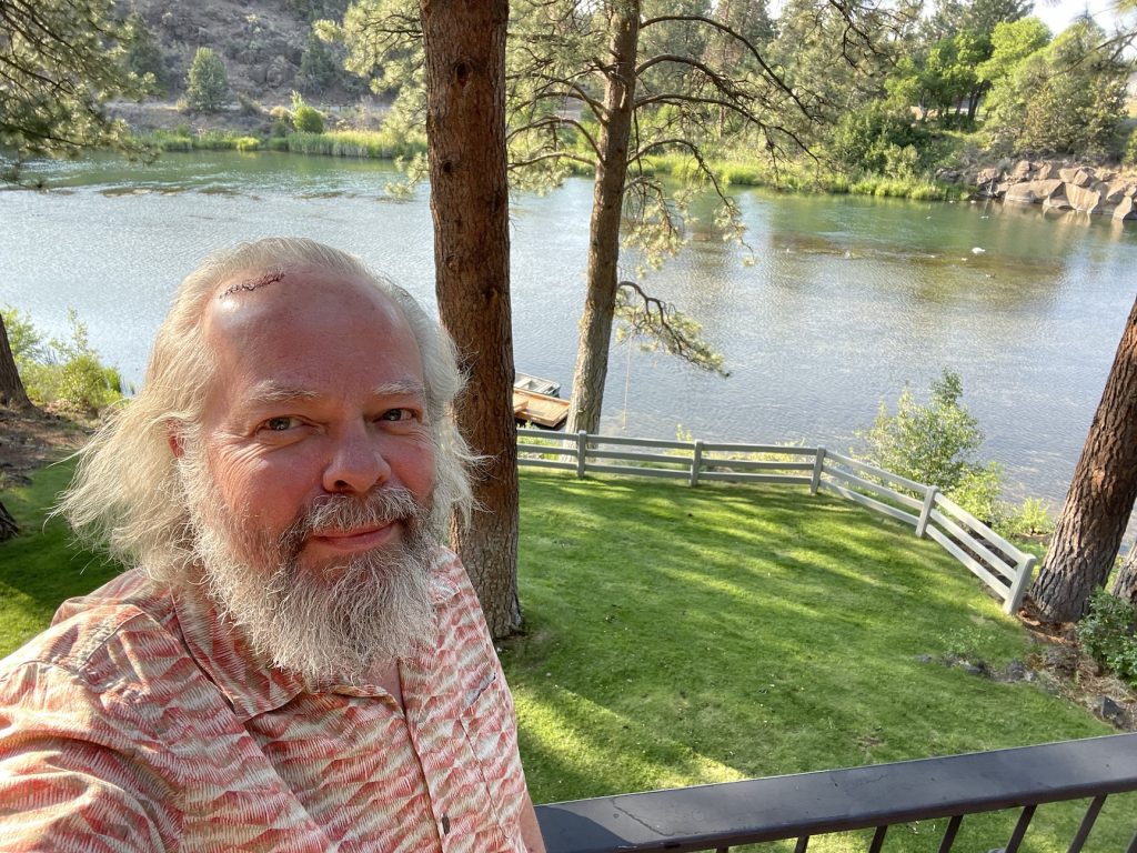 Selfie in front of the Deschutes River